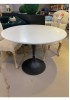 Tulip Round Dining Table MDF Top - White/ Black 100W